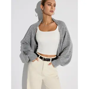 Wool Blend Oversized Batwing Sleeve Cardigan