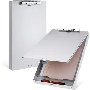 Clipboard with Storage Metal Clip Board Folder Letter Size Form Holder Portfolio Clipboard Binder Clip Posse Box for Nurse  Office Stationery Items 14 x 9.2 x 2 Inches (1 Pcs)