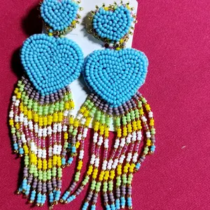 heart beaded earrings
