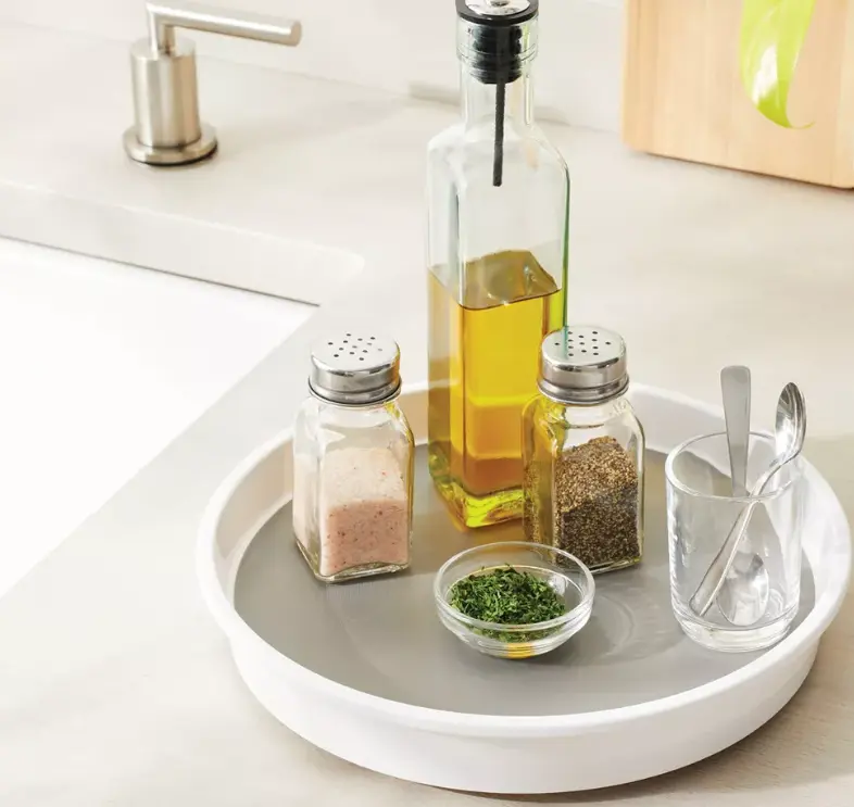 10 Inch Lazy Susan Turntable | Rotating Kitchen Organizer for Spice & Pantry Storage | Non Slip Cabinet Organizer