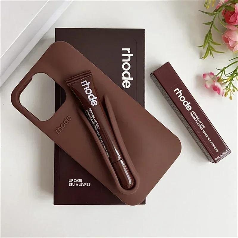 Rhode Everyday Carry Protective Phone Case with Lip Care Holder Pocket Feature for iPhone 11 12 13 14 15 16 17, Simple Lightweight Back Cover Design