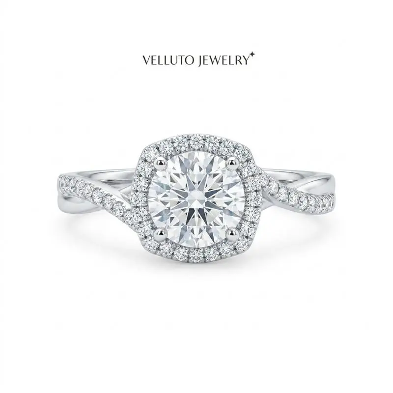 SILVER PLATED  MOISSANITE ADJUSTABLE 1.0CTW VVSD Color - Luxurious - Perfect Present - Silver Plated Ring
