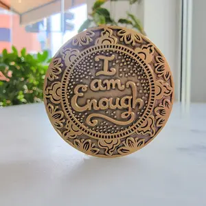 I am Enough Mantra Medallion - AA NA Sobriety Medallion, Recovery Sobriety Gift, Alcoholics Narcotics Anonymous, Sober Recovery Coin