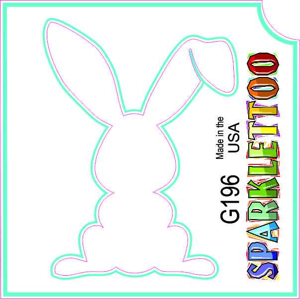 212 MAIN Stencil Glitter Tattoos for Men's Costume & Special Occasion Accessories, FDA-Safe Ruby Red Paint G196-2, 2-Ply Bunny Shape, 1.5x2.3x2.3 in, Pack of 100