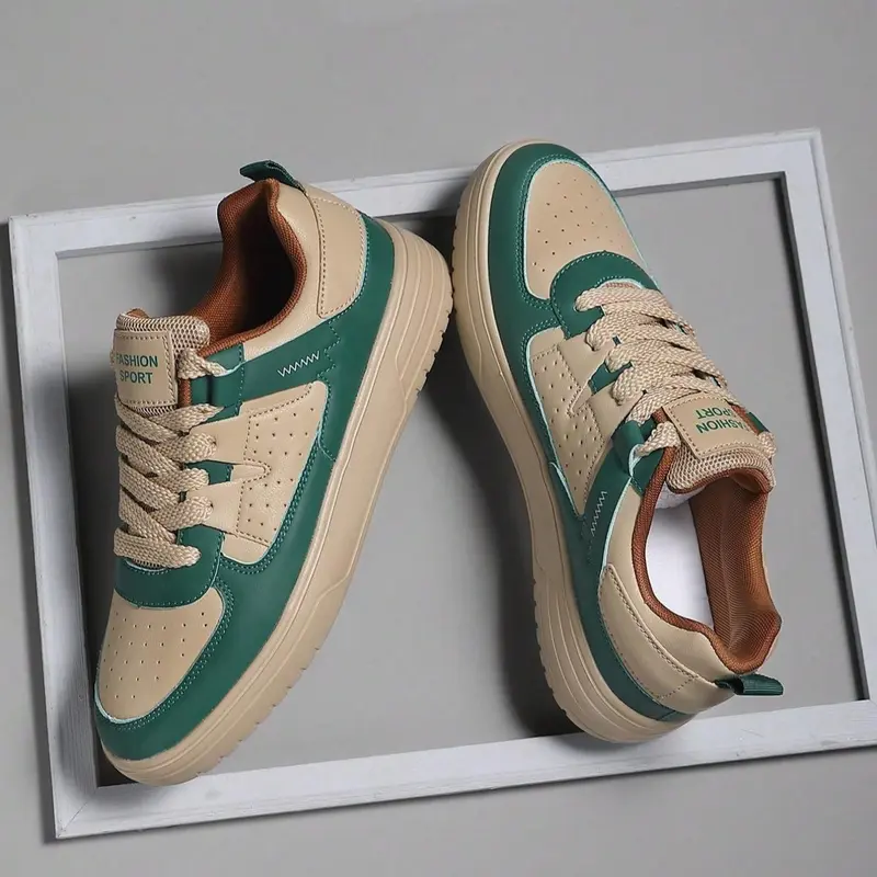 Men's Fashionable Lace Up Sporty Low Top Sneakers, Casual Trendy Sneakers, Casual Comfortable Sports Shoes for Daily Wear, Breathable Lightweight Trainer for All Seasons, Lightweight Comfy Breathable, Lowtop Sneaker