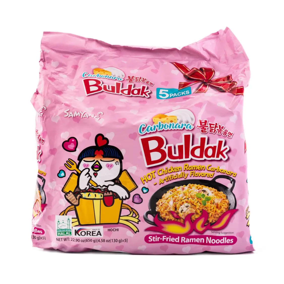 Samyang Buldak Carbonara Instant Ramen Noodles - 5pk, 22.9 oz Creamy Korean Savory Hot Chicken Flavor, Instant Food, Spicy Pantry Snacks, Asian Pansit Samyang Buldak Carbonara Instant Ramen Noodles - 5pk, 22.9 oz Creamy Korean Savory Hot Chicken Flavor, Instant Food, Spicy Pantry Snacks, Asian Pansit