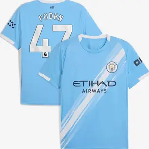 Unisex Soccer/Football Premier League Club Manchester City  Phil Foden Home/Away 2025/26 Home Replica Player Jersey - Sky Blue