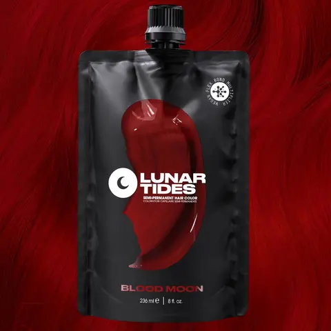 Lunar Tides Hair Color - Blood Moon Deep Red Semi-Permanent Hair Dye Vegan Cruelty-Free