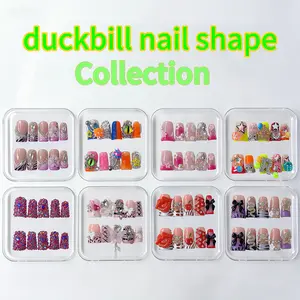 Her Apex Nails duckbill nail shape Collection - Handmade Press-On Nails | Reusable, Salon-Quality, Long-Lasting, Glossy Design