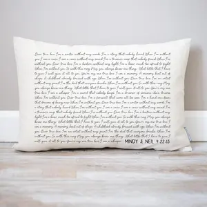 Personalized Song Lyric Pillow | 2nd Anniversary Cotton Gift | Wedding Song Gift for Her | Song Lyric Gifts