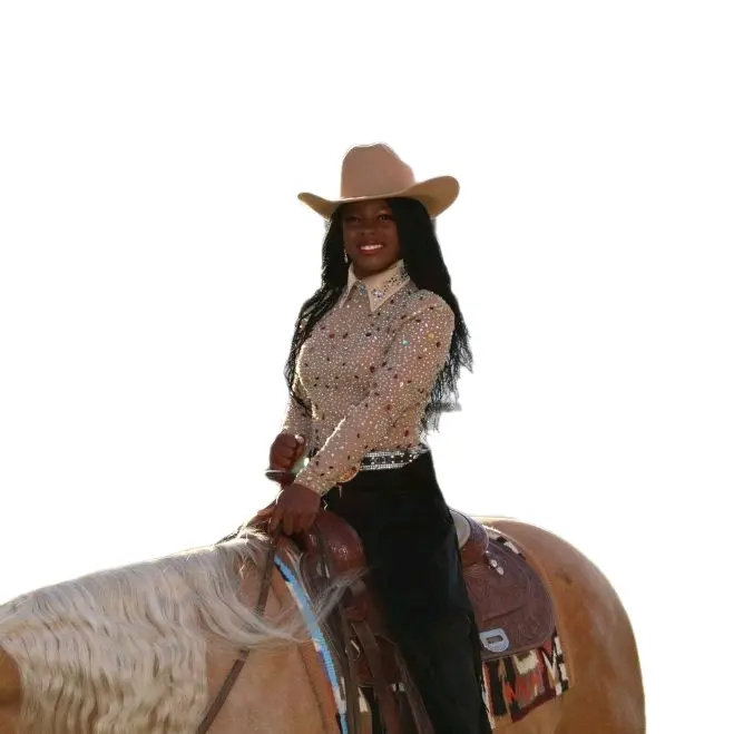 Sparkle Ridge - Western Show Shirt - Nude Rainbow Rhinestone