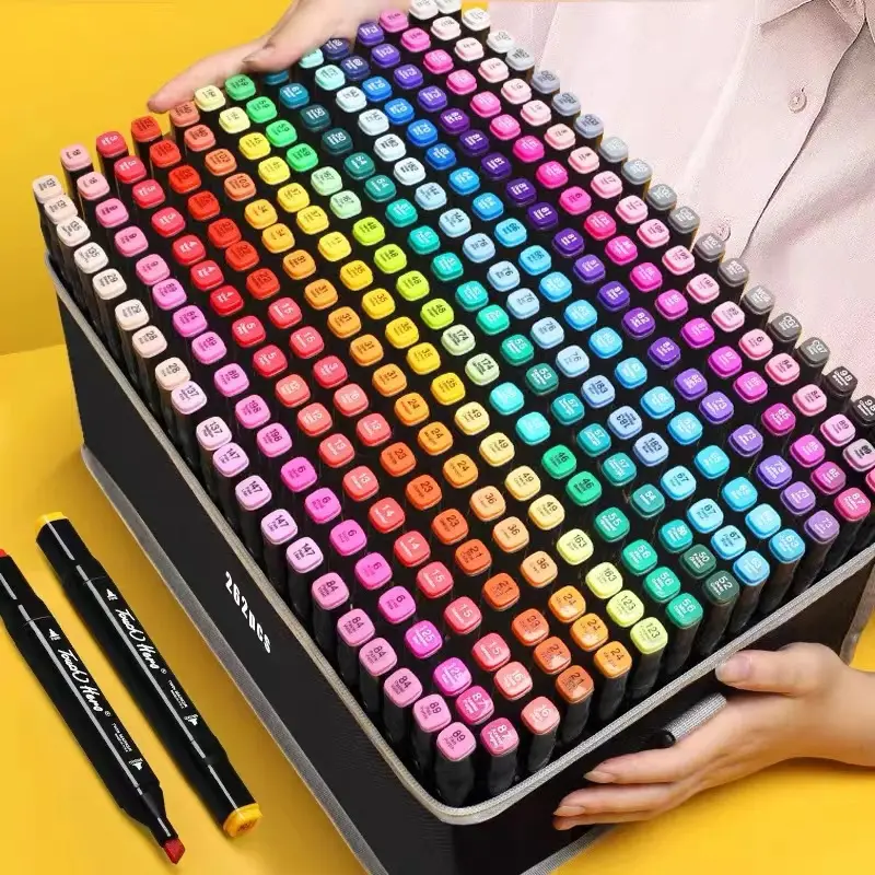 KIDGENIUS 120/168/262 Non-Toxic Alcohol Markers for Kids Dual Tip No Bleed Art Markers with Carrying Pouch Teacher Recommended for Kids School Art Projects & Early Art Enlightenment summerwins