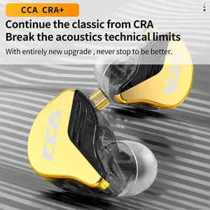 CCA CRA+ in Ear Monitor Earphon Headset e, Patented Ultra-Thin Diaphragm Dynamic Driver IEM, Clear Sound & Deep Bass, Wired Earbuds with Tangle-Free Removable Cord Audio Electronic