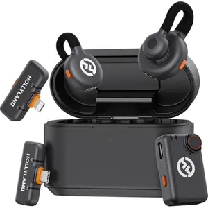 Hollyland LARK M2S Ultimate Combo 2-Person Wireless Microphone System for Cameras and Mobile Devices | 2.4 GHz, Space Gray