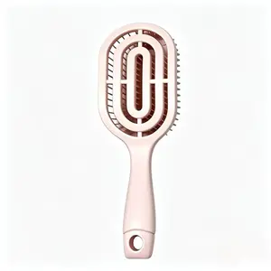 Macaron Color Hollow Ring Massage Comb, Anti-Static Hair Brush, Dry Wet Use, Quick-Dry, Suitable for All Hair Types
