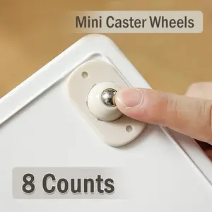 16 Counts Self Adhesive Mini Caster Wheels 360 Degree Rotation Durable Strong Load Low Noise for Furniture Lift Mover Strengthened Drawer Bottom Smooth Quiet Heavy Duty Odorless