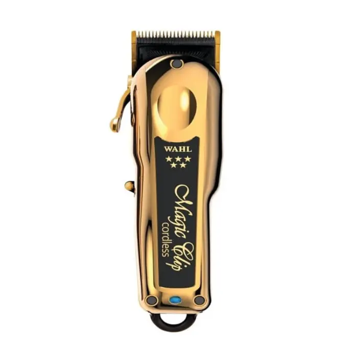 Wahl 5 Star Gold Cordless Magic Clip Hair Trimmer - Model 0814-700, Titanium-Steel Stagger Tooth Diamond-Ti Blades, Carbon-Enhanced, Battery-Powered Handheld, for At-Home Haircuts
