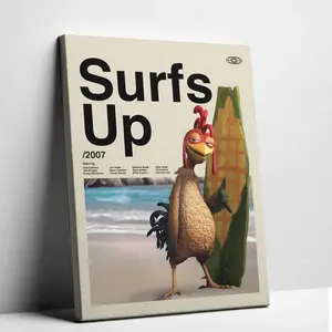Surfs Up Chicken Joe Print, Premium Artwork Film Poster, Wall Decor