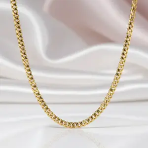 9k Yellow Gold Cuban Chain Necklace