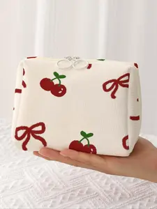 Cherry Pattern Makeup Bag, Casual Fashion Multi-functional Makeup Bag, Travel Makeup Bag, Suitable for Leisure Travel, Business Trips