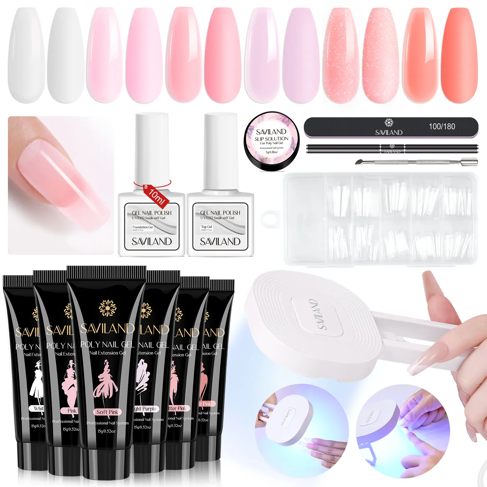6 Colors Summer Series Poly Gel Kit with Lamp