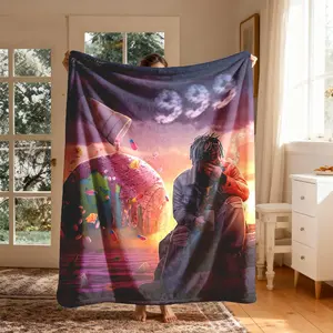 Trendy Art 999 Theme Flannel Throw Blanket, Large Size, Soft Lightweight Warm, Perfect for Bed Sofa Office Camping Travel, Christmas Gift, Figure Print Blanket