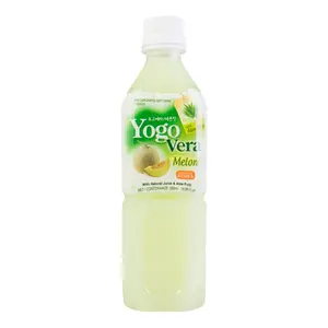 YOGO VERA Aloe Vera Drink with Pulp - 500ml Korean Natural Melon Flavor, 0 Fat Hydration Beverage