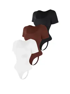 Women's Solid Color Square Neck Shapewear Bodysuit, High Compression Bodysuits, Casual Tummy Control Butt Lifting Shaper, Ladies Shapewear for All Seasons