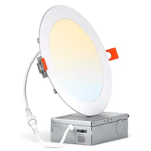 ETL 24 Pack 6 Inch 6CCT Ultra-Thin Led Recessed Light with Junction Box, 2700K 3000K 3500K 4000K 5000K 6000K Recessed Led Ceiling Light, Dimmable Led Can Lights, Recessed Lighting