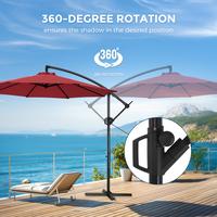 360°Rotation Patio Umbrella-Red（Umbrella Only）