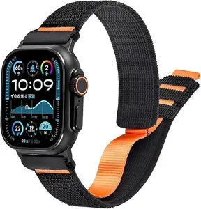 Nylon Apple Watch Band 49mm/46mm/45mm/44mm/42mm - Soft Auto-Adjust Comfort for Men | Compatible with Apple Watch Ultra 3/Ultra 2, iWatch Series 11-3/SE3 Achieve a tight and pressure-free wearing sensation throughout the day.