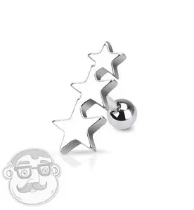 Triple Star Tragus - Cartilage Barbell