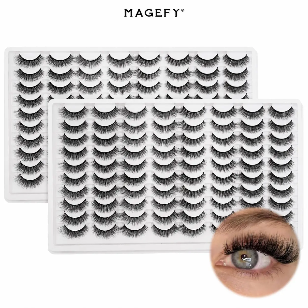MAGEFY 80 Pairs Fluffy False Eyelashes Set – Wispy Cat Eye & Natural Curl Strip Lashes, Lightweight Soft Eyelashes for Natural Everyday Look#DealsForYouDays#SummerWins