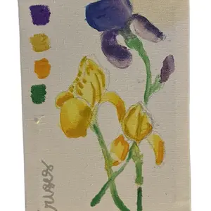 Irises gouache painting