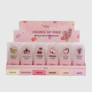 S.he Cosmetics Popsicle Lip Gloss Assorted Flavors Shimmery Lip Gloss - Smooth Finish in Colorful Popsicle Shapes - Makeup, Lipstick