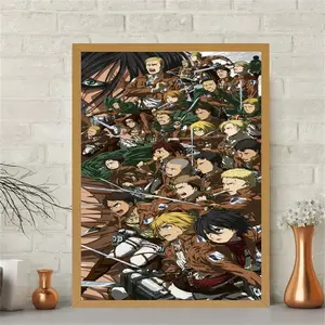 Attack on Titan Art Wall Decor Canvas Print, Unique Artwork, Unframed Anime Poster, Ideal Gift for Bedroom Living Room Hallway, Fall Home Decoration