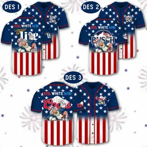 Funny 4th July 250th Beers Red White And Busch, Miller, Coors 3D Premium Baseball Jersey, Anniversary Courtesy Of Red White And Blue Jersey, Funny 4th July Hot Dog, The Sandlot 4th of July Independence Day