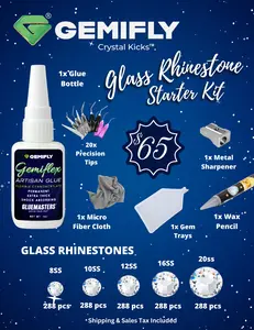 GEMIFLY DIY Glass Rhinestone Starter Kit - GLASS