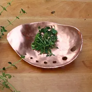 Handmade Copper herb leaf stripper made in usa removed herb and spice leaves.  A unique kitchen utensil,  The perfect gadget gift.