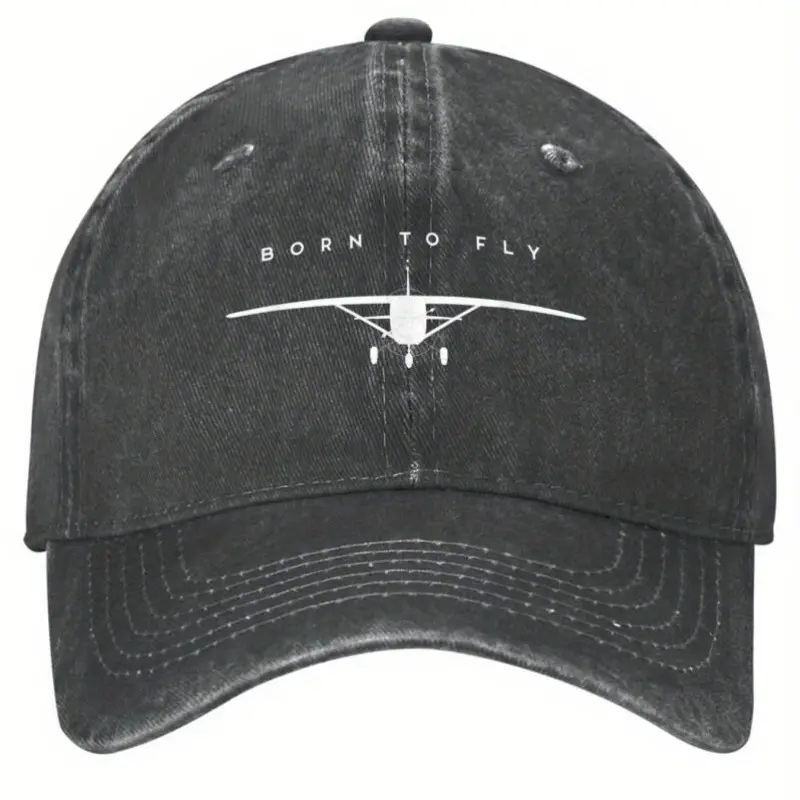 S&T Aviator Single Engine Propeller Plane Pattern Cotton Baseball Cap - Adjustable Size with Buckle, Single Layer, Unisex, Breathable Holes, Curved Brim, All-Season Daily Casual Sports & Outdoor Hat for Aviator Enthusiasts, Machine Washable, Adjustable Bu