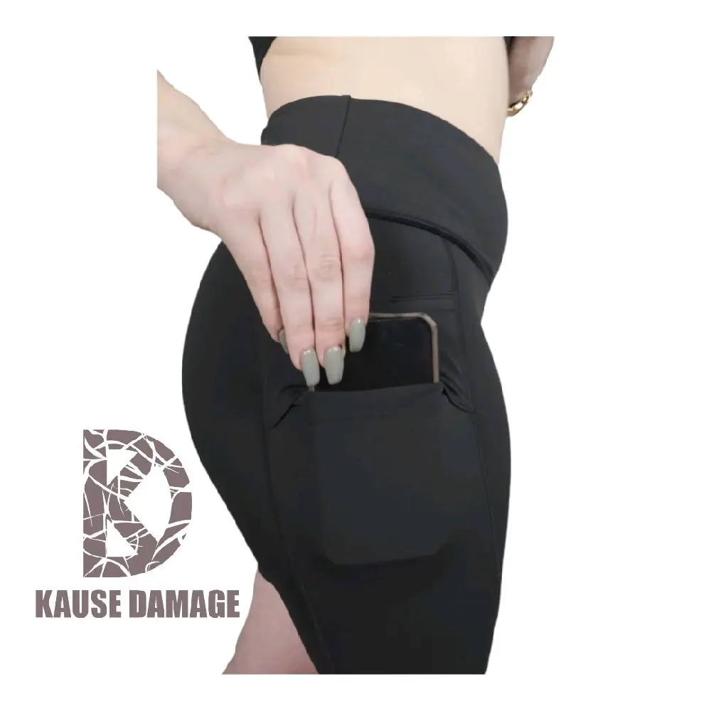 Kause Damage Womens Biker Shorts with Secured Pockets
