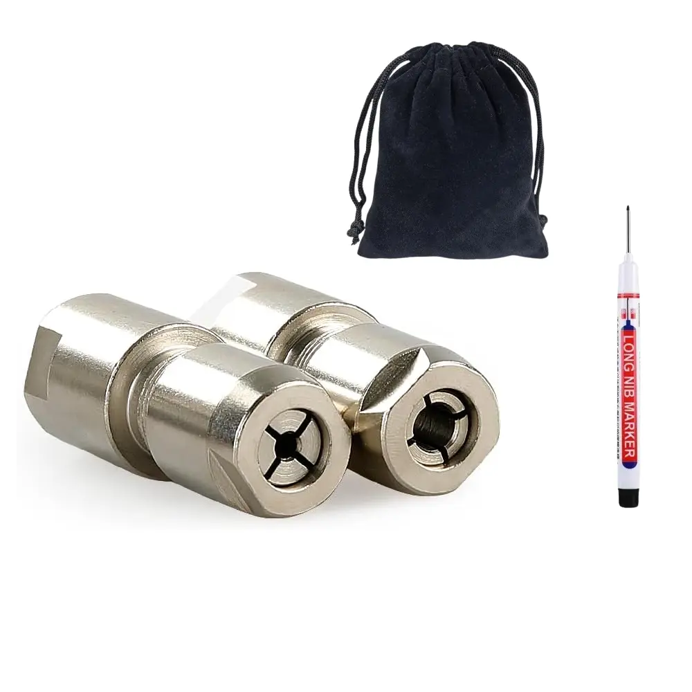 2 Packs 3/6mm-Silver Grinder Modified Adapter with 1pc Marker Pen & 1pc Storage Bag Kit, 5/8-11 Thread Straight Grinder Chuck Converter Heavy Duty Power Tool Accessory for Grinding Polishing Metalworking