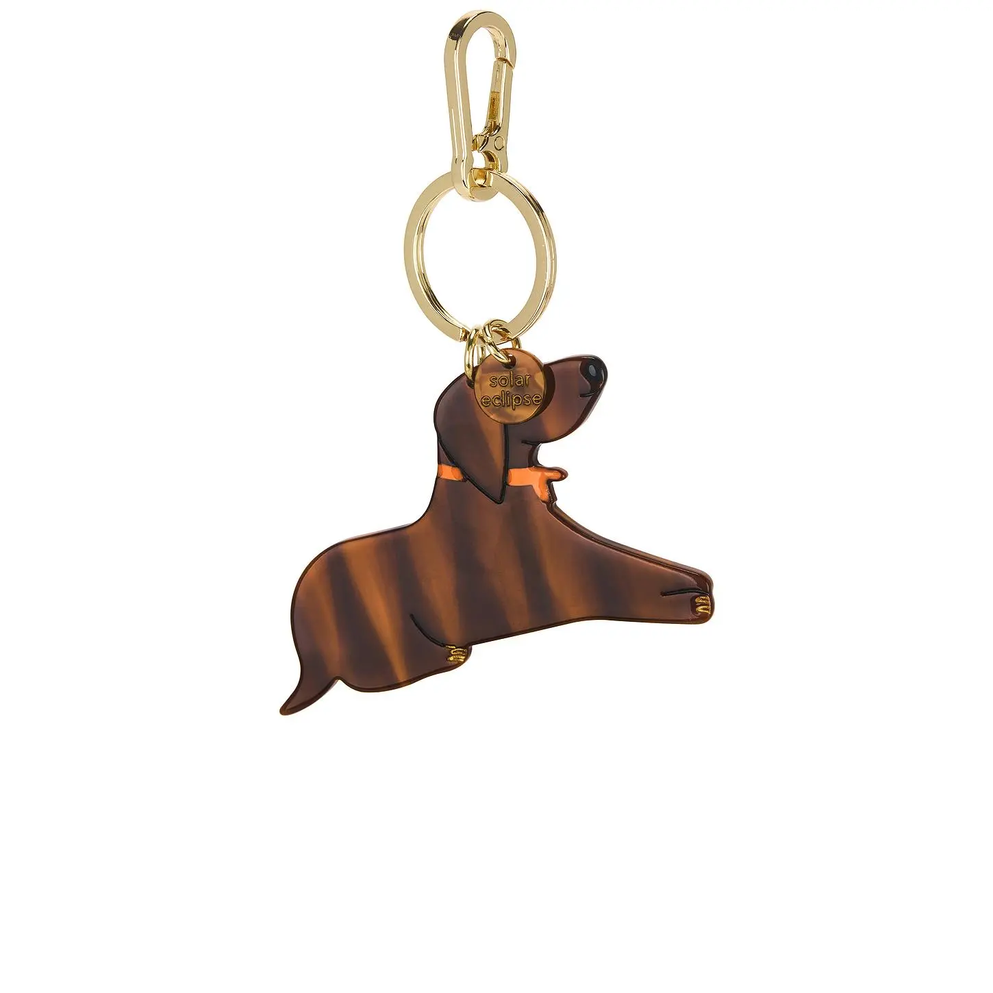 Dachshund Shape Solar Eclipse Hand-painted Look Charm Accessory, Mascot Charms & Twillies, Luggage Bag Accessory, Car Keyring