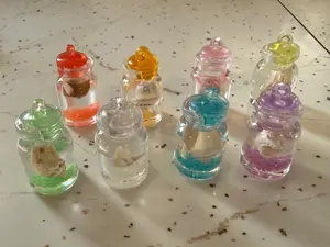 Resin Charms -Glow in the Dark Sea Shell Jars - Charms for Jewelry Making