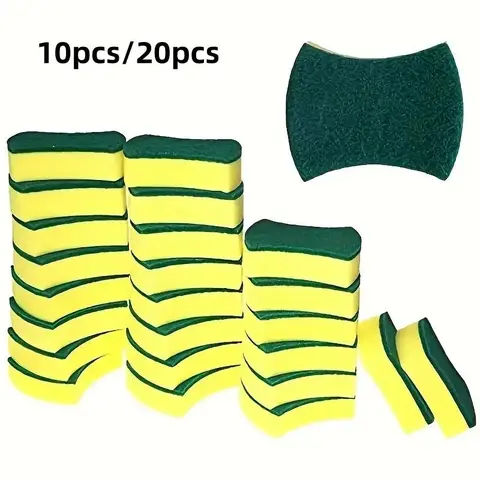 Dish Cleaning Sponge, 10pcs/20pcs Double Sided Cleaning Sponge, Household Kitchen Cleaning Sponge, Home Dish Scrubber, Dishwashing Sponge, Sponges for dishes, Kitchen Cleaning Supplies