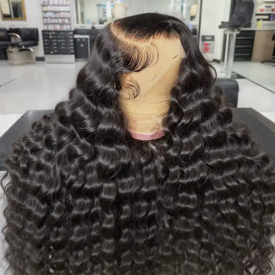 Loose Deep Wave Human Hair Wig 30 32inch 250 Density Glueless Deep Wave 13x6 Hd Curly Loose Wave Lace Front Human Hair Wigs For Women On Clearance Sale