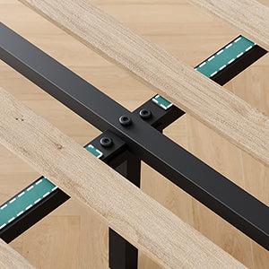 GARVEE Twin Bed Frame with Headboard, Linen Upholstered Twin Bed Frames with Solid Wooden Slats Support, No Box Spring Needed, Noise-Free, Grey