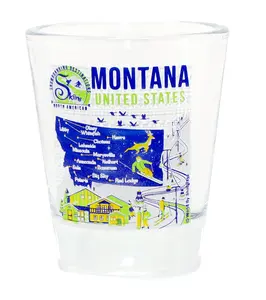 Montana North American Skiing and Snowboarding Destinations Shot Glass