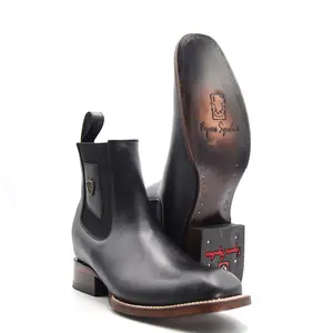 2703101 - Men's Vaquero Signature Chelsea Diamond Ankle Toe Boots (Flor Entera Black)