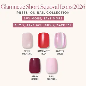 Glamnetic Short Squoval Icons 2026 Press-On Nail Collection
